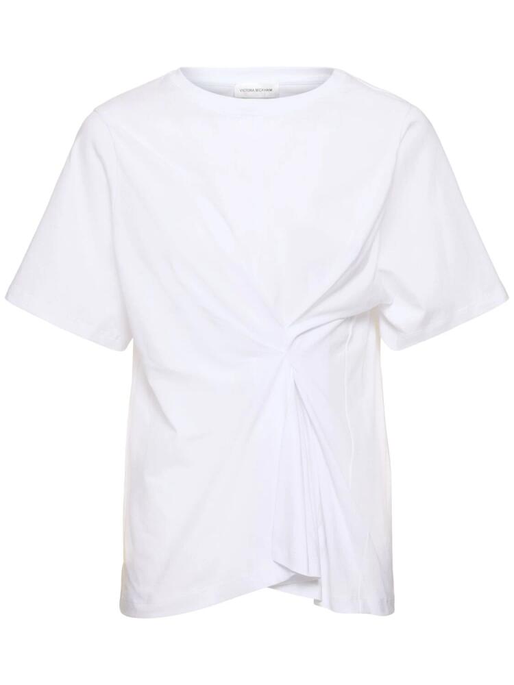 VICTORIA BECKHAM Organic Cotton Jersey T-shirt W/twist Cover