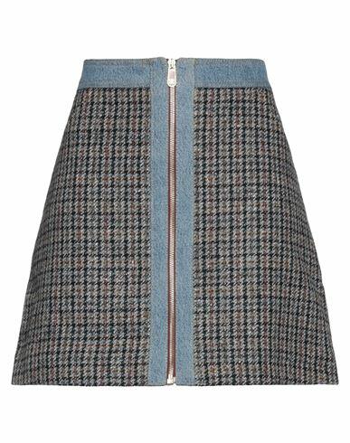 Sandro Woman Mini skirt Blue Wool, Polyester, Synthetic fibers, Silk, Cotton Cover