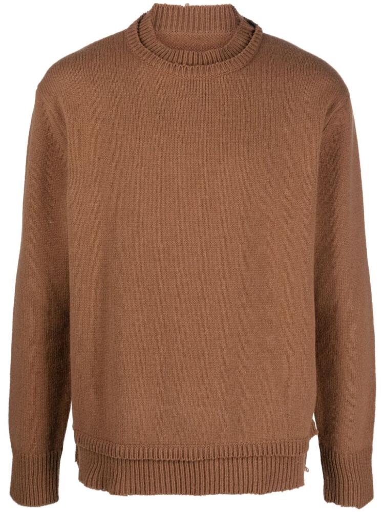 Maison Margiela elbow-patch knitted jumper - Brown Cover