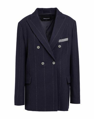 Fabiana Filippi Woman Blazer Navy blue Virgin Wool Cover