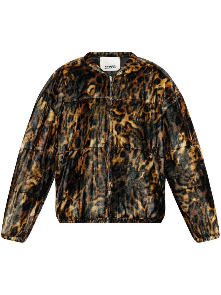 ISABEL MARANT leopard-print bomber jacket - Brown Cover