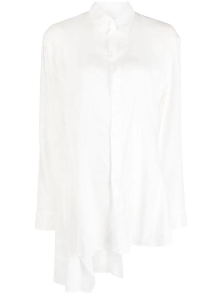 Yohji Yamamoto asymmetric spread-collar shirt - White Cover