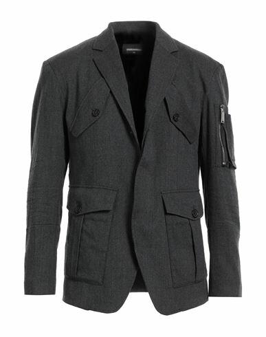 Dsquared2 Man Blazer Steel grey Virgin Wool, Elastane Cover