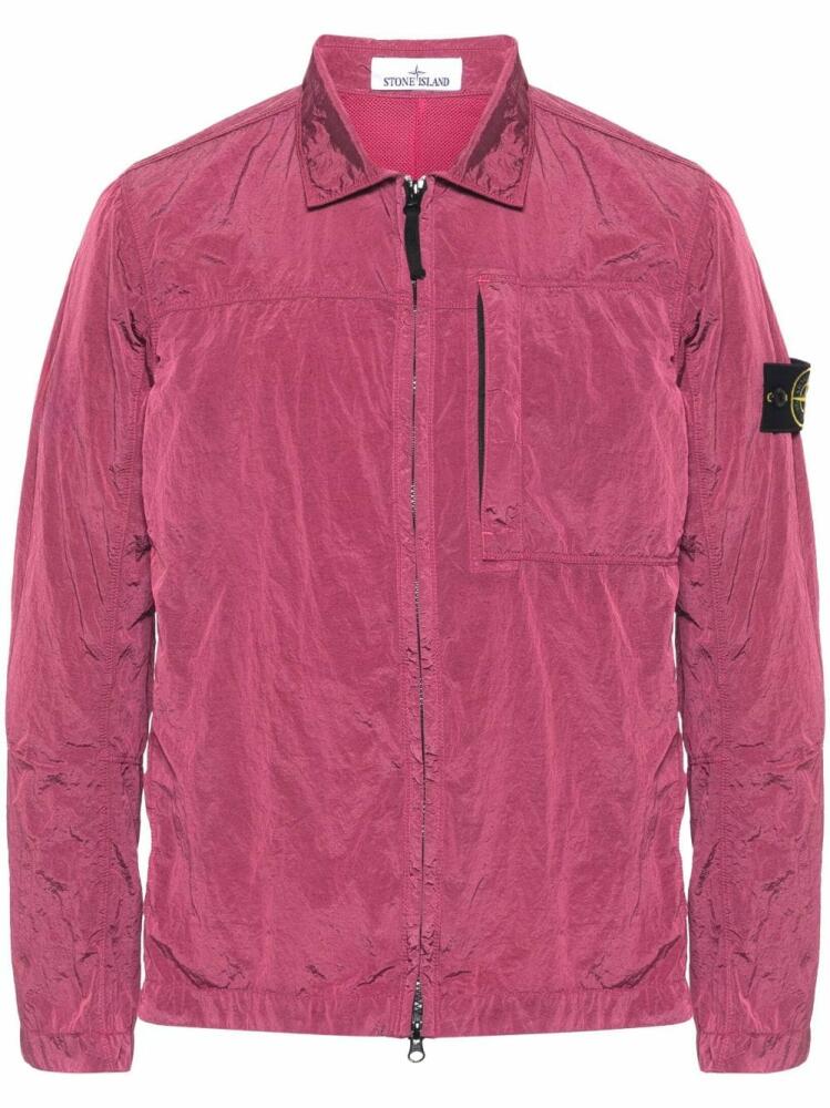 Stone Island Compass-badge overshirt - Pink Cover