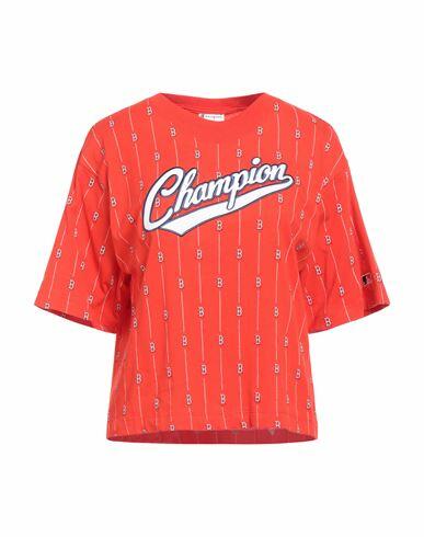 Champion Woman T-shirt Red Cotton Cover