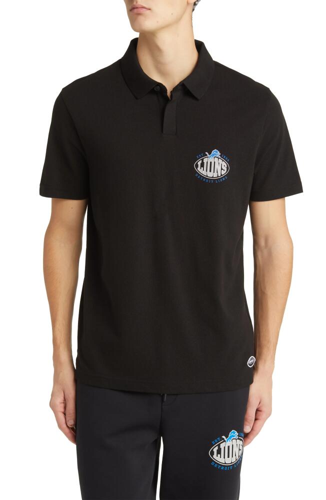 BOSS x NFL Cotton Polo in Detroit Lions Black Cover