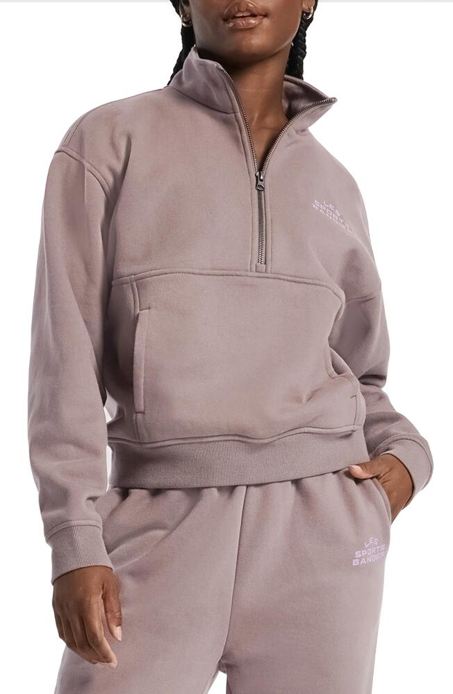 BANDIER Les Sports Half Zip Pullover Sweatshirt in Iron/Regal Orchid Cover