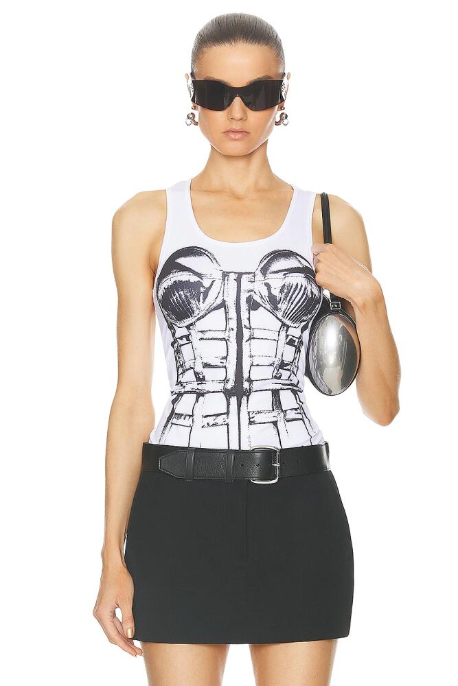 Jean Paul Gaultier Cage Trompe L'oeil Top in White Cover