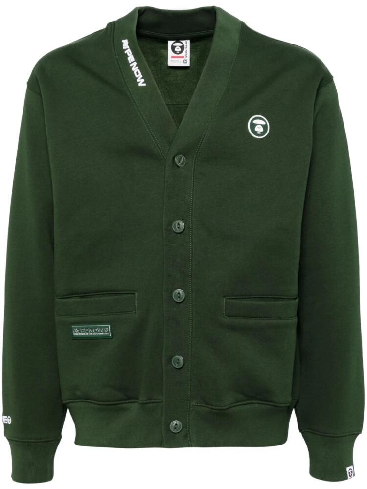 AAPE BY *A BATHING APE® logo cardigan - Green Cover