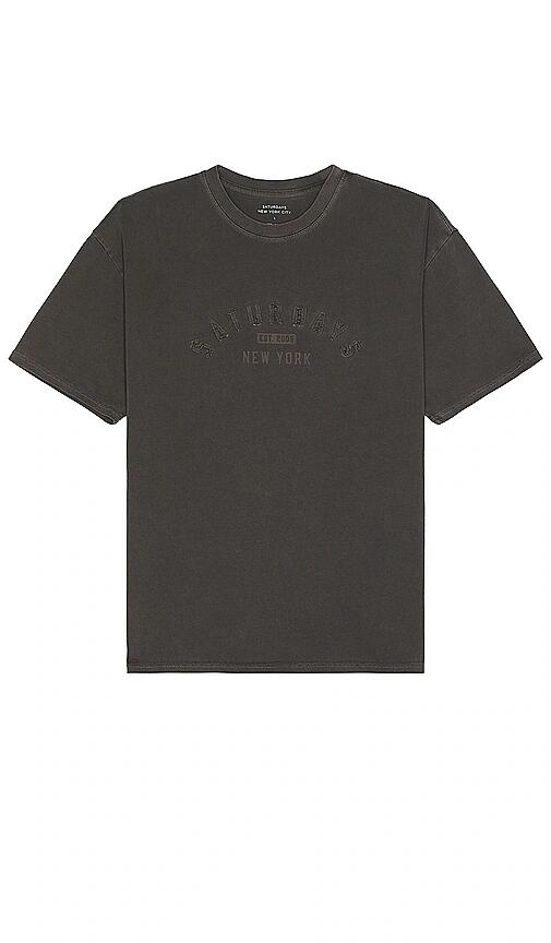 SATURDAYS NYC Varsity Relaxed Short Sleeve Tee in Black Cover