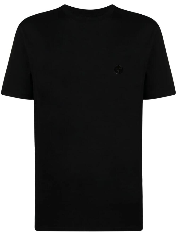 Giorgio Armani logo-embroidered T-shirt - Black Cover