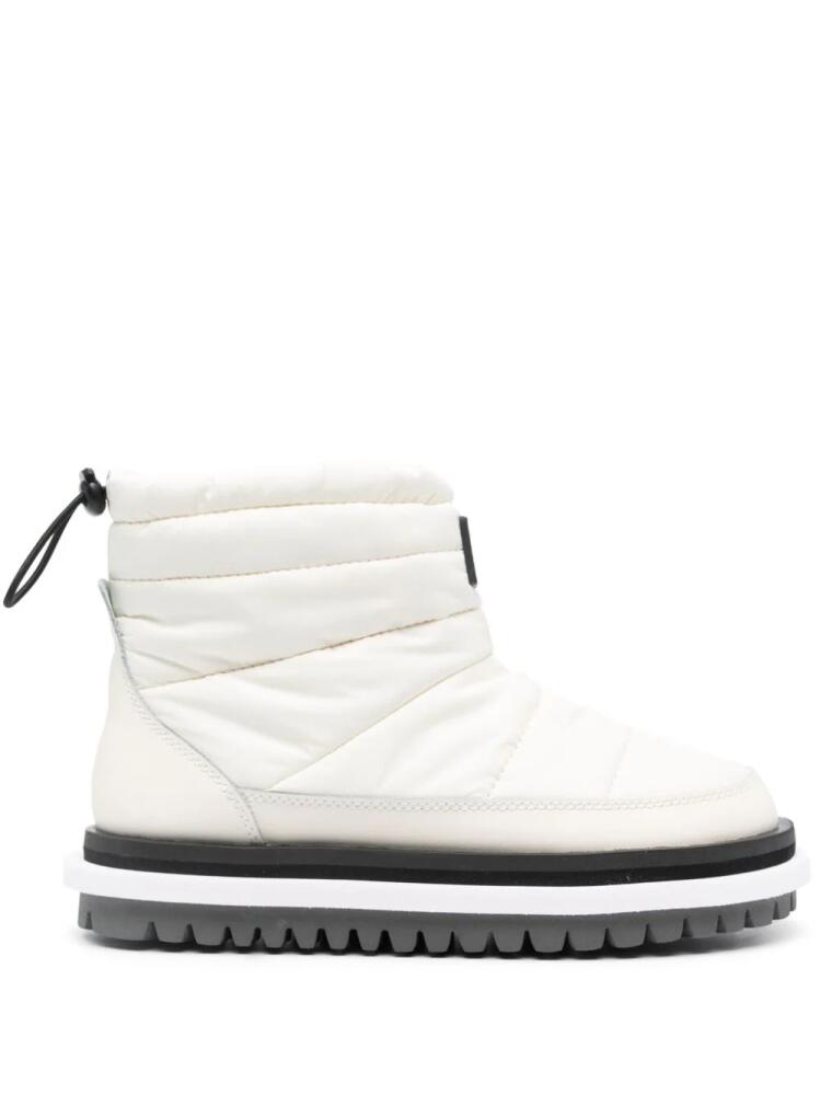 Tommy Jeans logo-patch padded ankle boots - White Cover