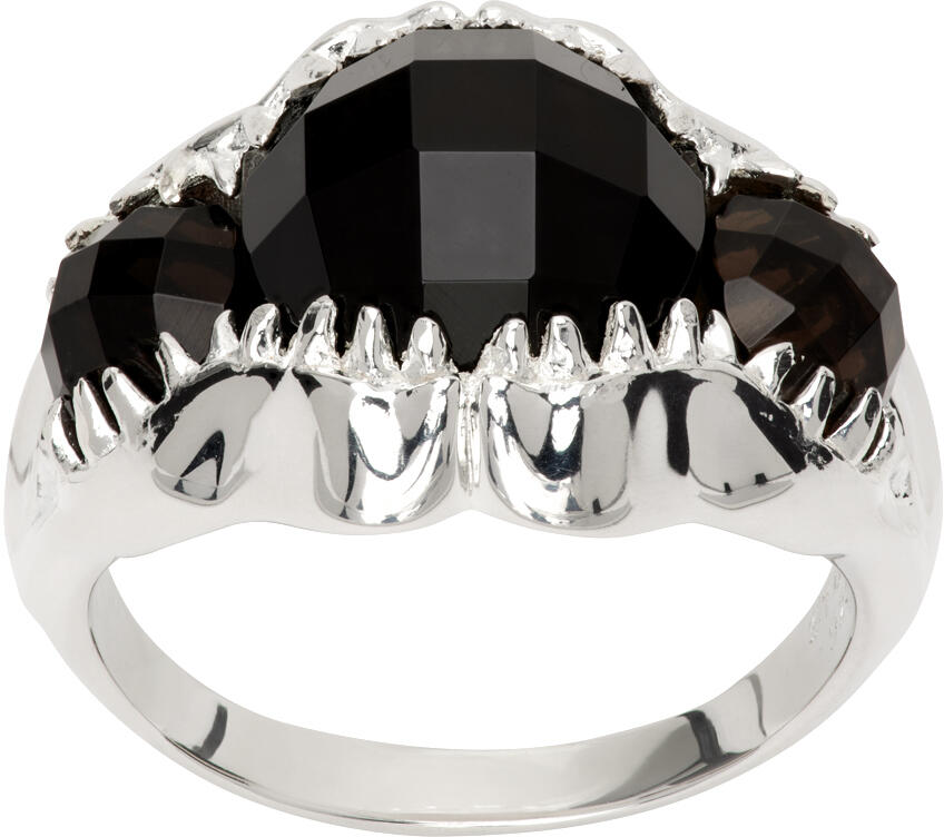 Stolen Girlfriends Club Silver & Black Onyx Jaws Ring Cover