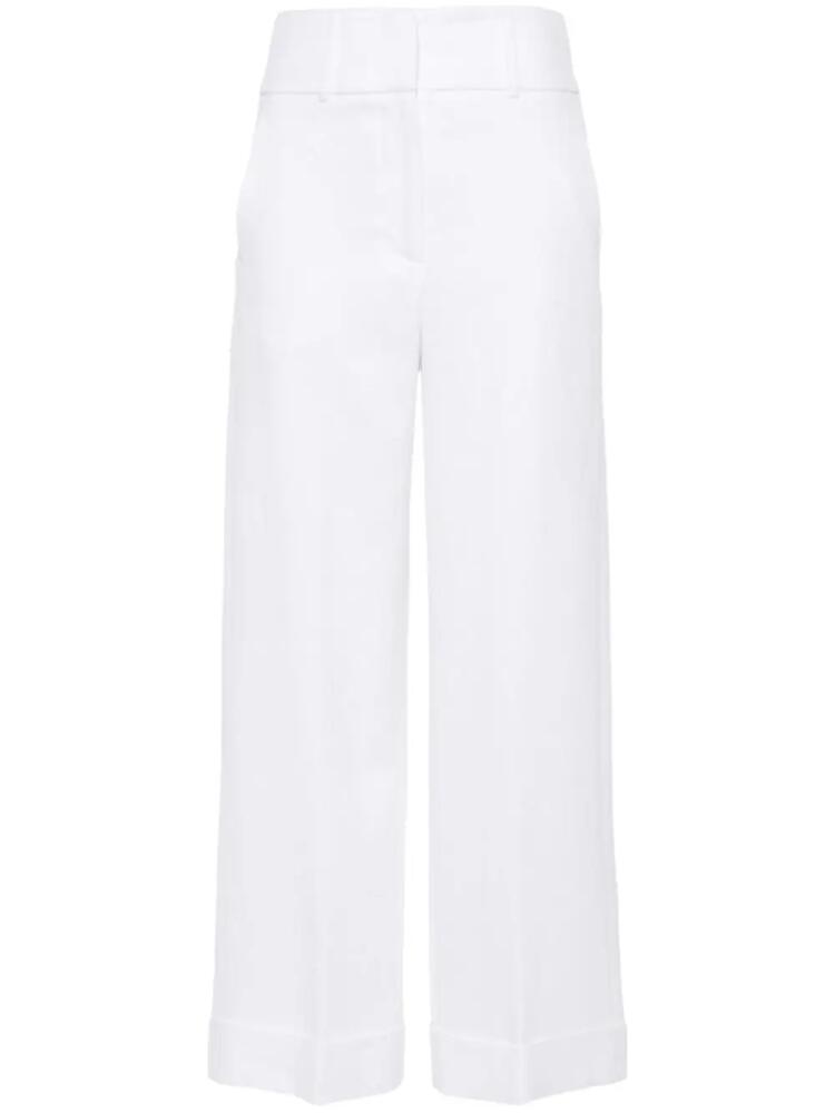 Peserico linen-blend straight trousers - White Cover