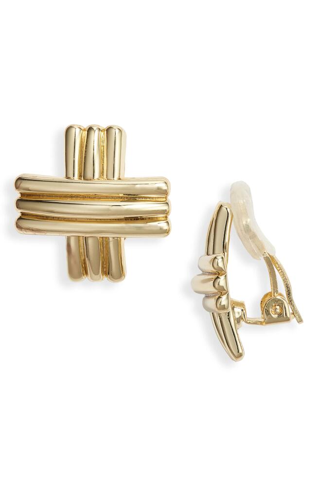 Nordstrom Crisscross Clip-On Earrings in Gold Cover