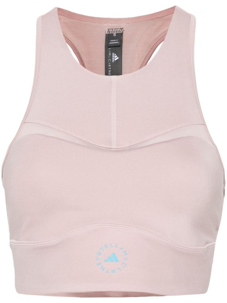 adidas by Stella McCartney logo-print padded sports bra - Pink Cover