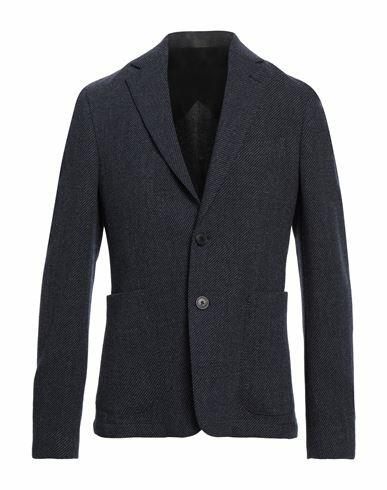 Lab. Pal Zileri Man Blazer Navy blue Wool, Elastane Cover