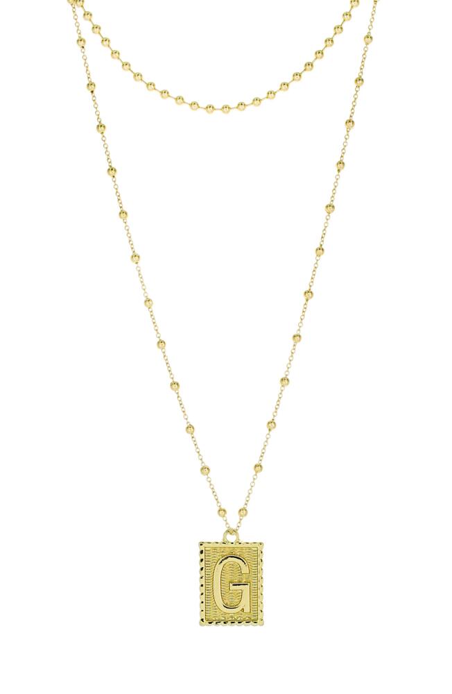 Panacea Initial B Dot Layered Pendant Necklace in Gold - G Cover