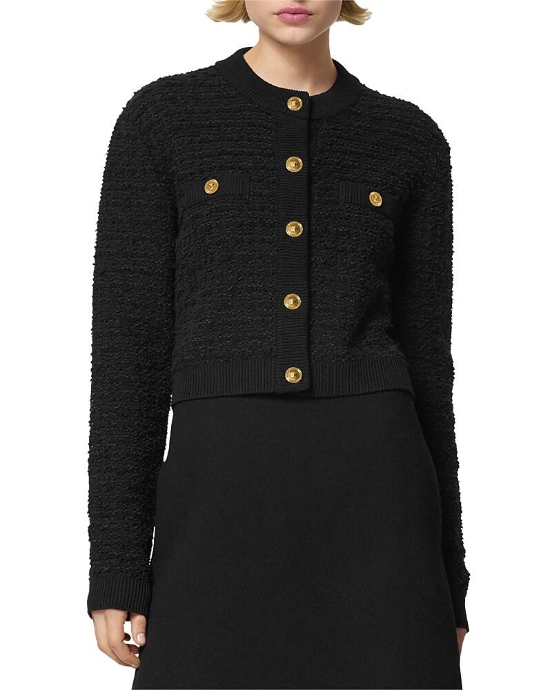 Versace College Tweed Front Button Sweater Cover