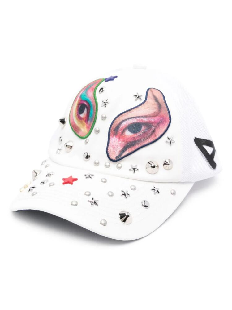 Acne Studios stud-embellished cap - White Cover