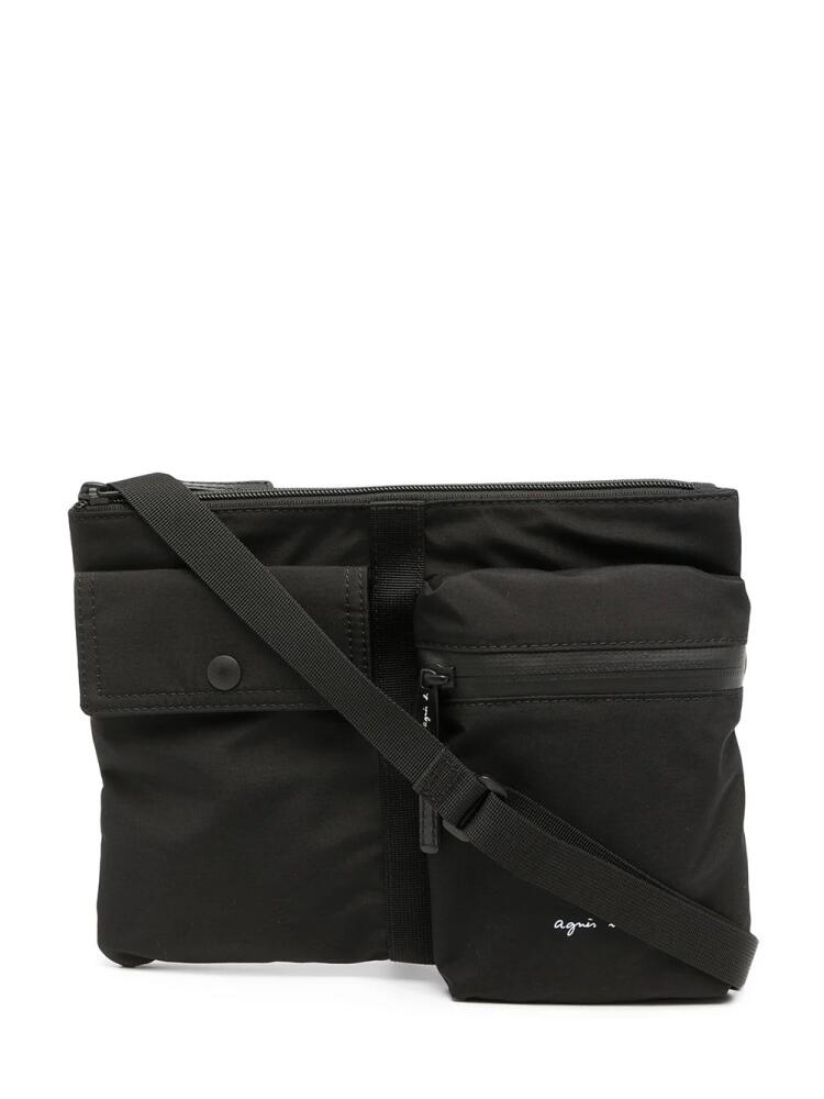 agnès b. zip-up messenger bag - Black Cover