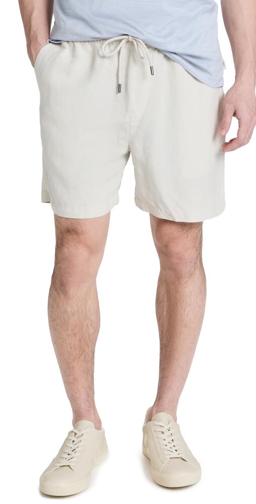 Onia Air Linen Pull-On Shorts 6 Stone Cover