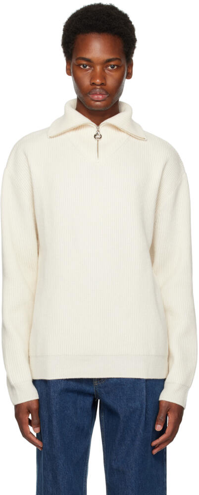 Solid Homme Off-White Rib Sweater Cover