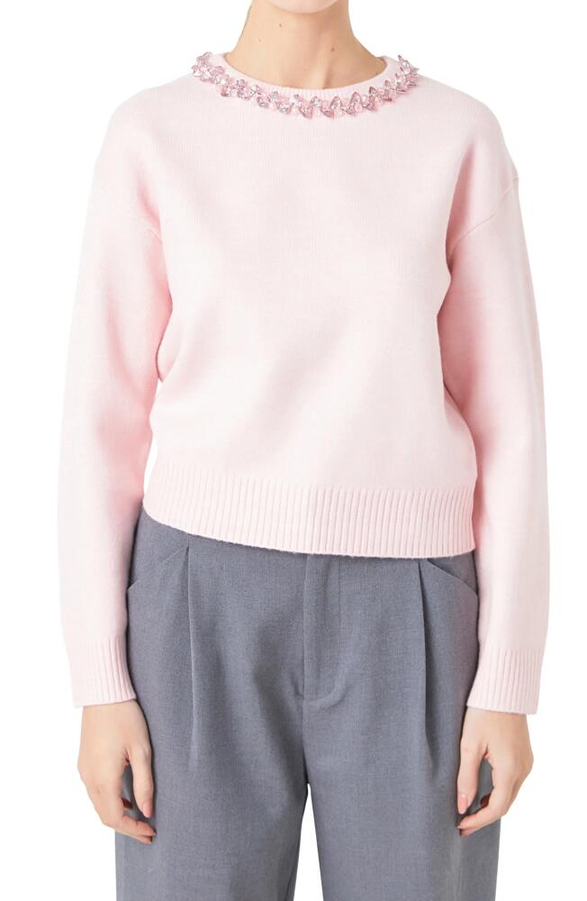 Endless Rose Embellished Crewneck Sweater in Light Pink Cover