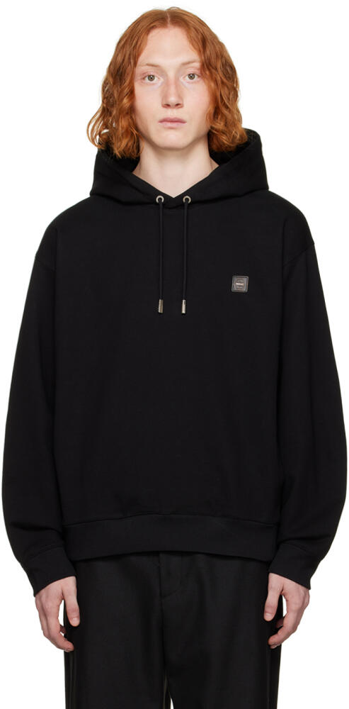 Solid Homme Black Flocked Hoodie Cover