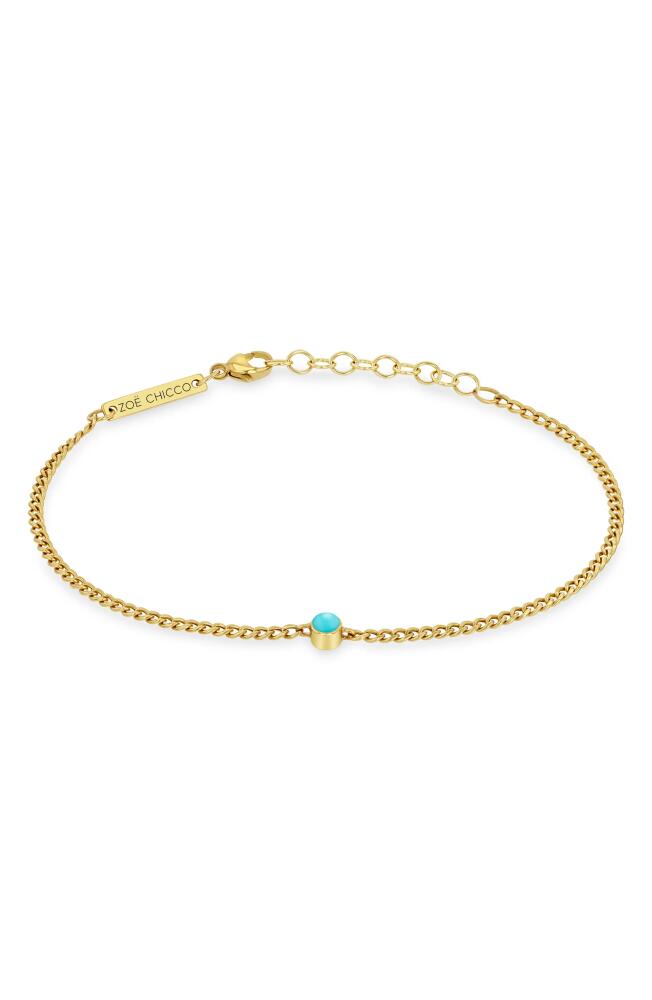 Zoë Chicco Bezel Set Turquoise Bracelet in 14K Yellow Gold Cover