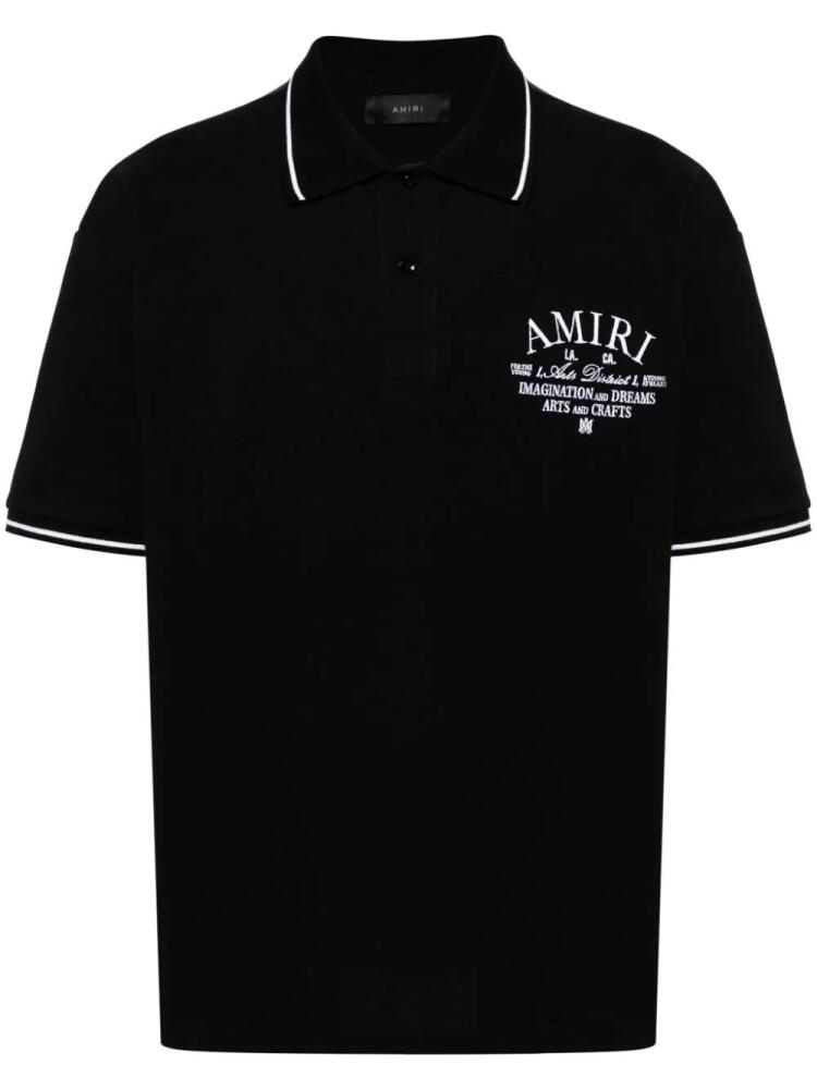 AMIRI Arts District-embroidered polo shirt - Black Cover