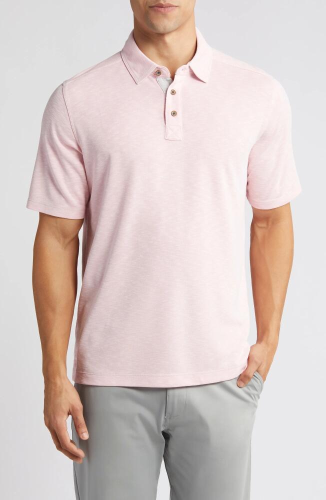 Johnston & Murphy Vintage Slub Jersey Polo in Pink Cover