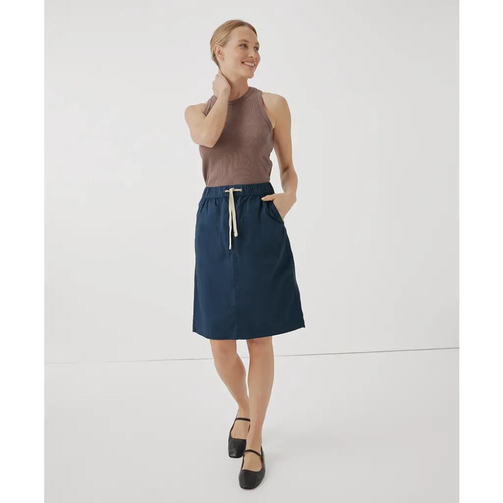 Pact Organic Cotton Daily Twill Skirt in French Navy Cover