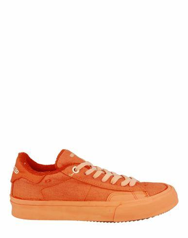 Heron Preston Low Top Vulcanized Sneakers Woman Sneakers Orange Cotton, Leather Cover