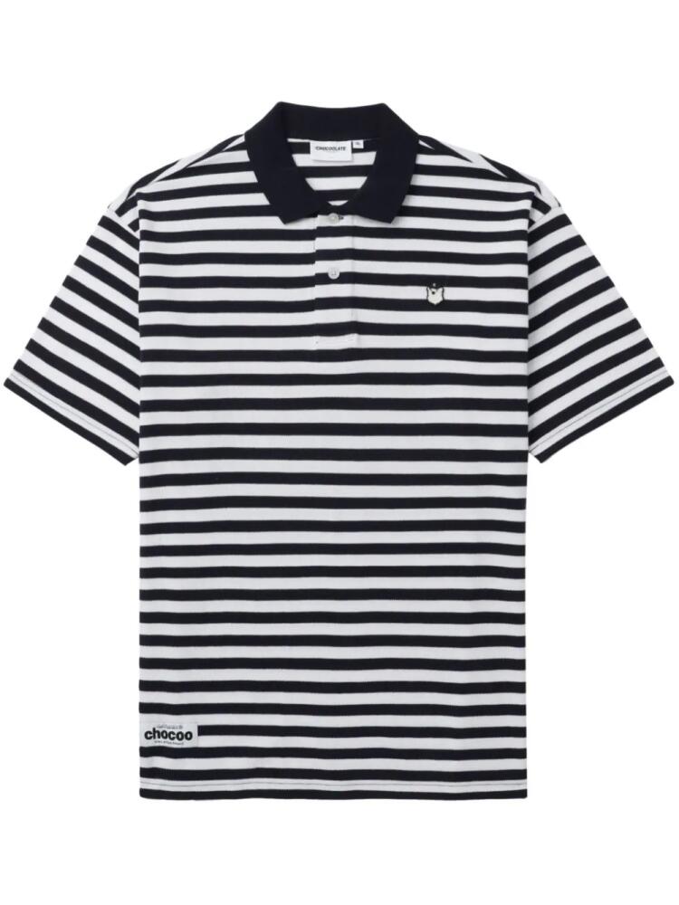 CHOCOOLATE striped cotton polo shirt - Black Cover