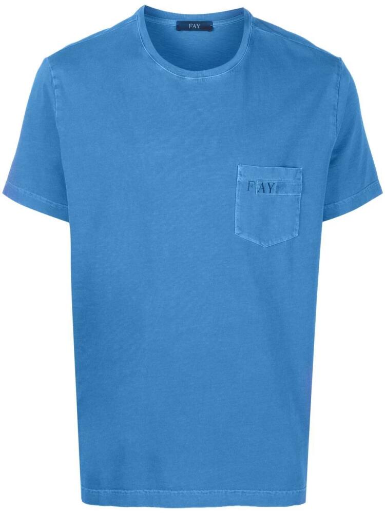 Fay short-sleeve cotton T-shirt - Blue Cover