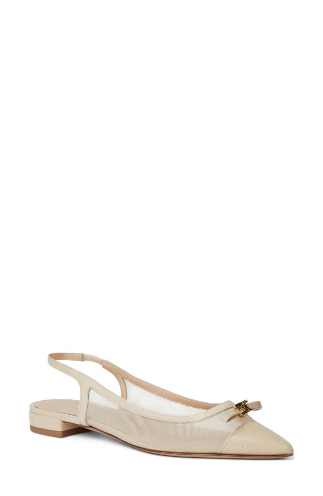 Bruno Magli Pamina Slingback Flat in Sand Patent Cover