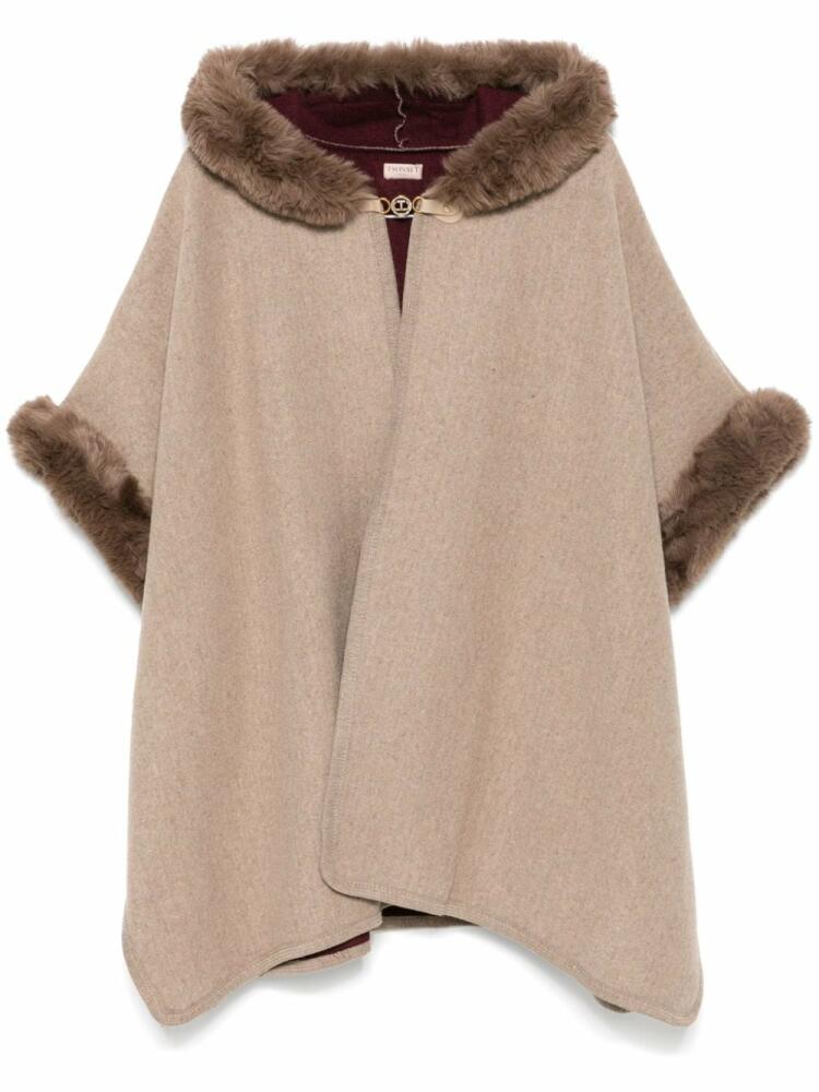 TWINSET logo-plaque poncho - Brown Cover