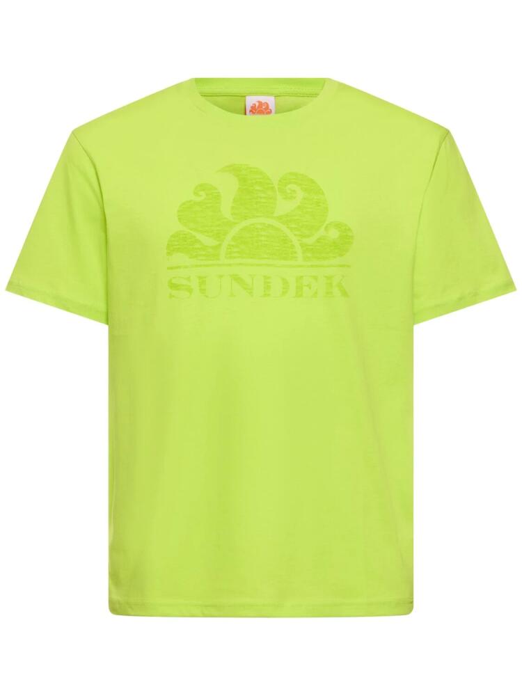 SUNDEK Logo Print Cotton Jersey T-shirt Cover