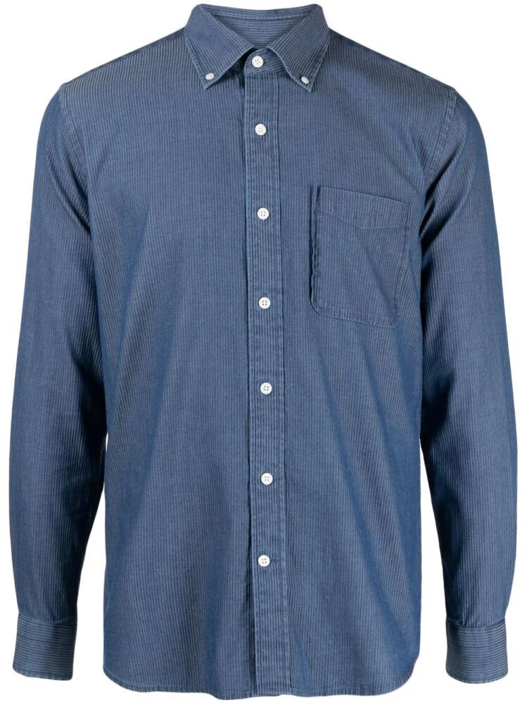 Man On The Boon. striped long-sleeve cotton shirt - Blue Cover