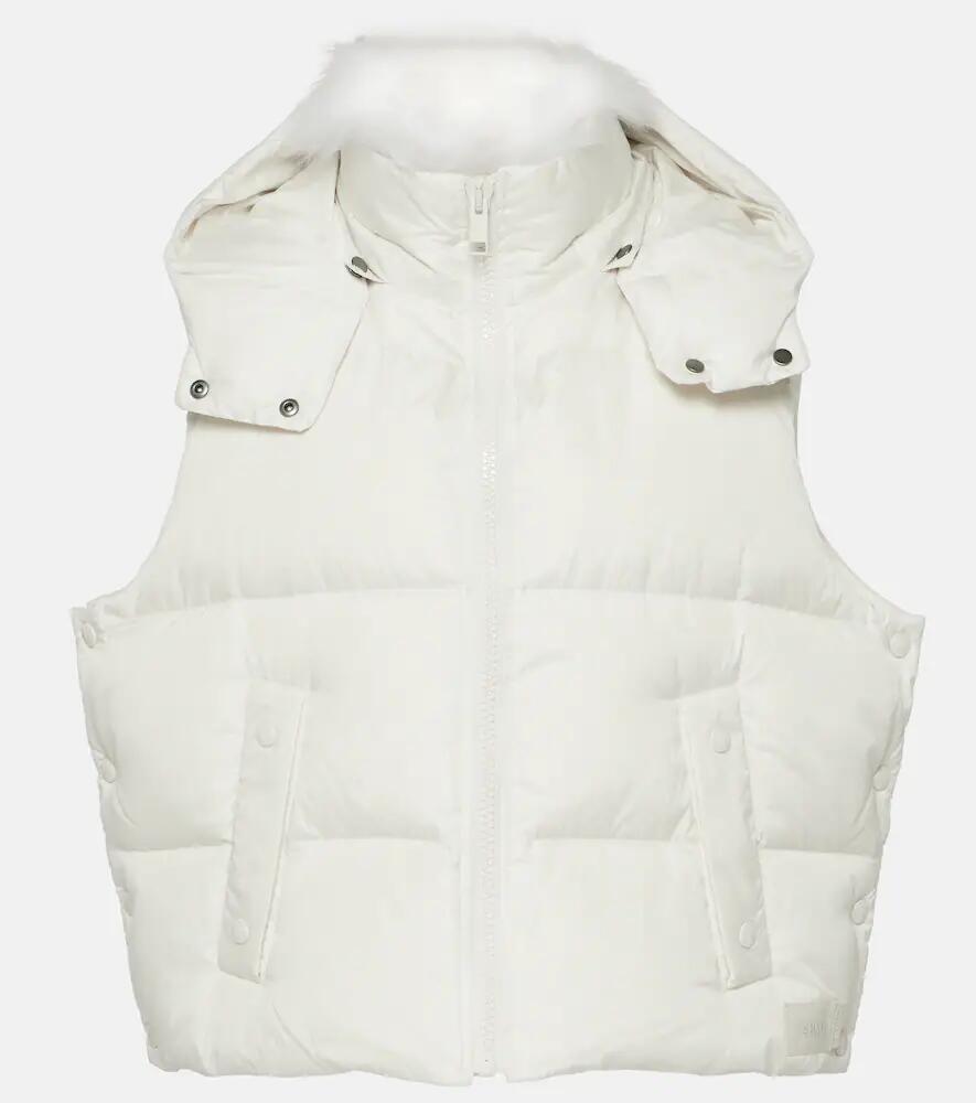 Yves Salomon Shearling-trimmed cropped down vest Cover