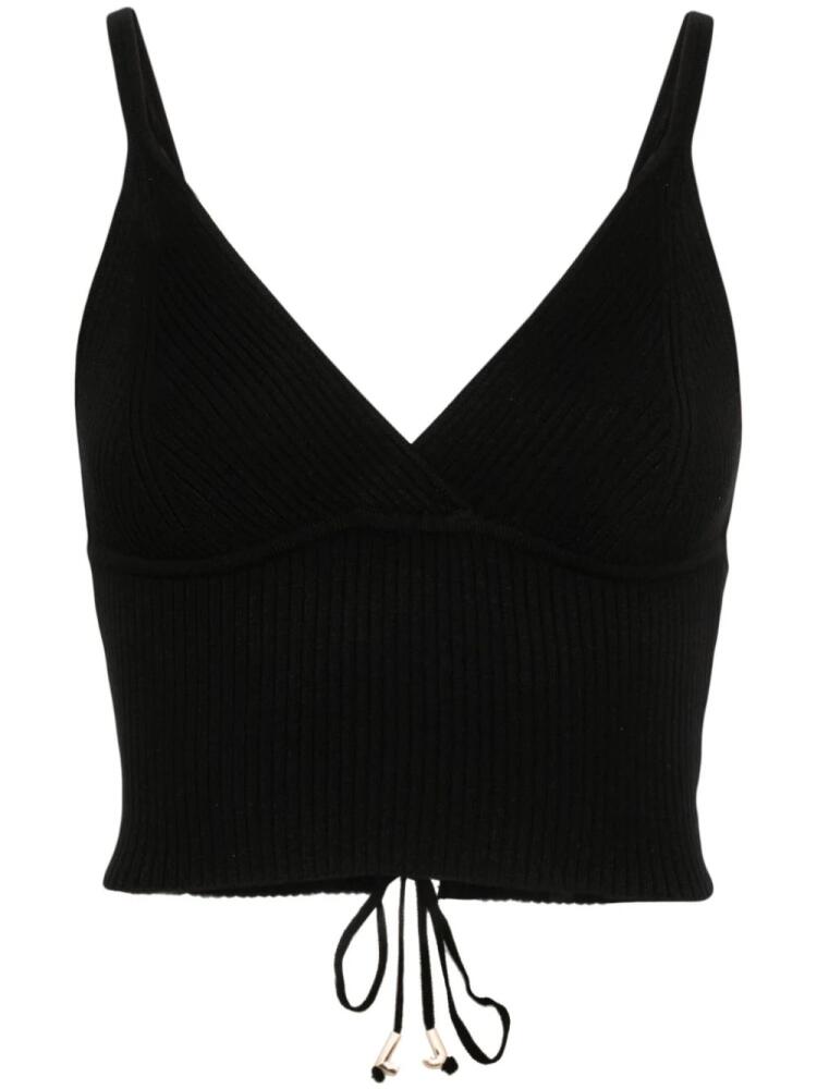 LIU JO ribbed lace-up top - Black Cover