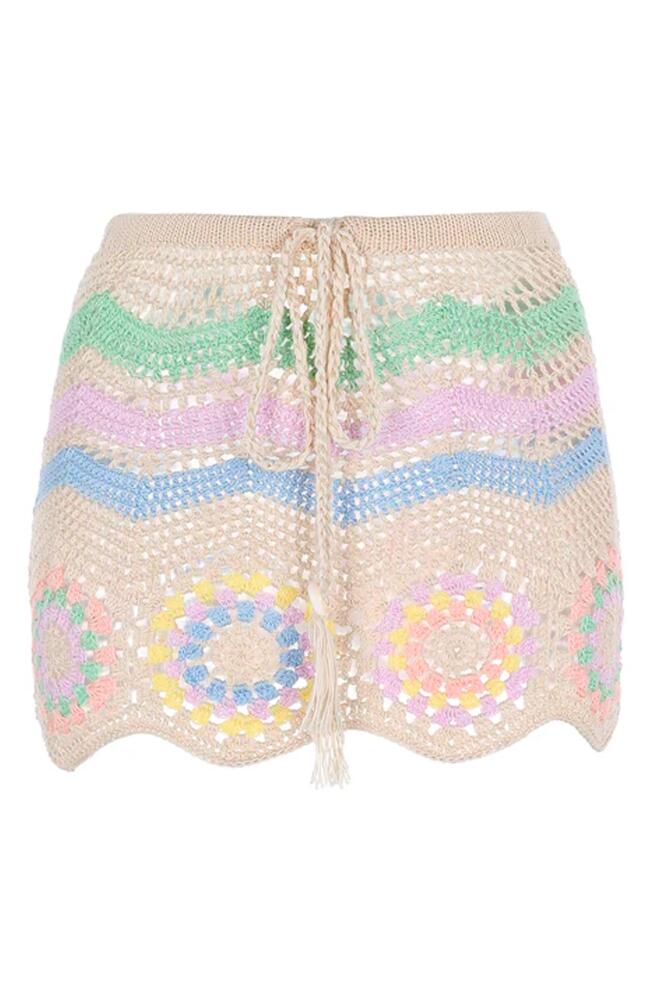 Capittana Vivi Crochet Cover-Up Miniskirt in Natural Multi Cover