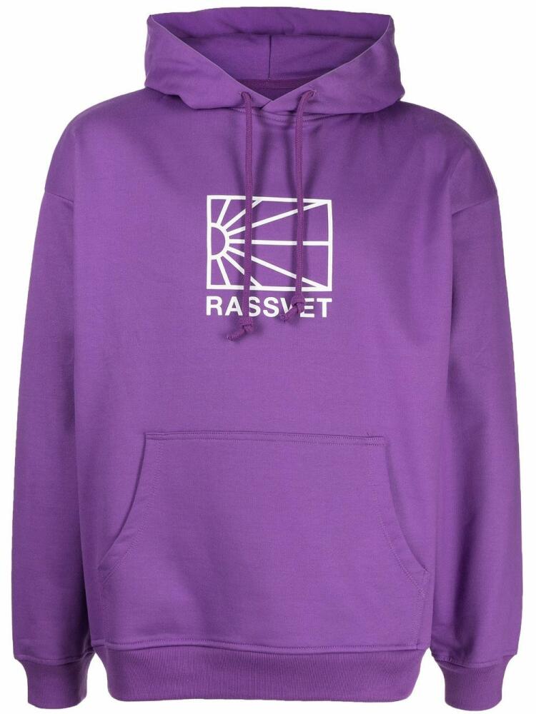 RASSVET logo-print cotton hoodie - Purple Cover