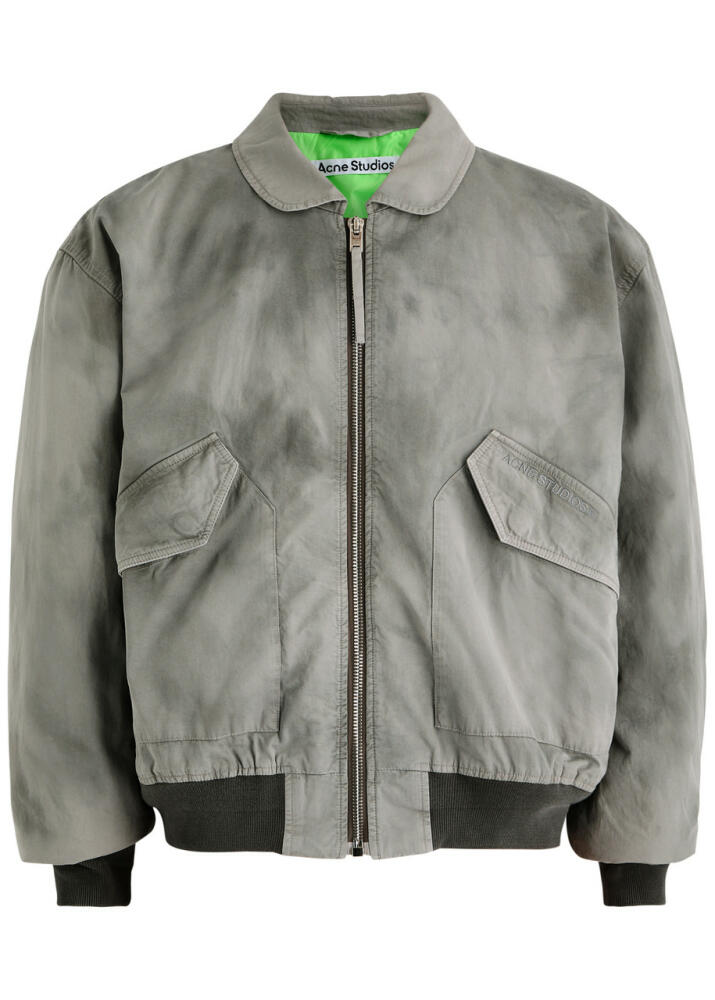 Acne Studios Faded Cotton Bomber Jacket - Grey Cover