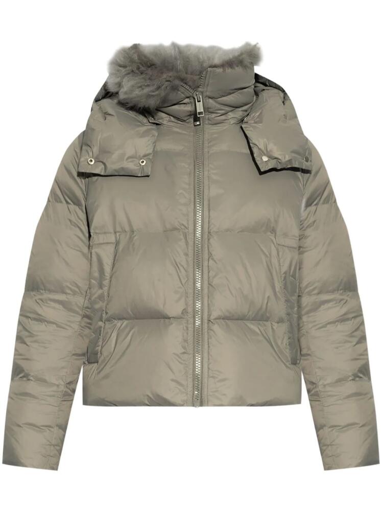 Yves Salomon shearling-collar padded jacket - Grey Cover