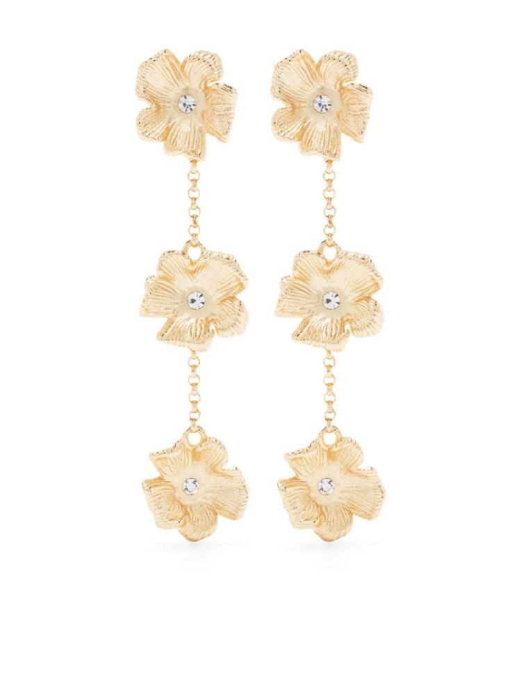 Maje Flower drop earrings - Gold Cover