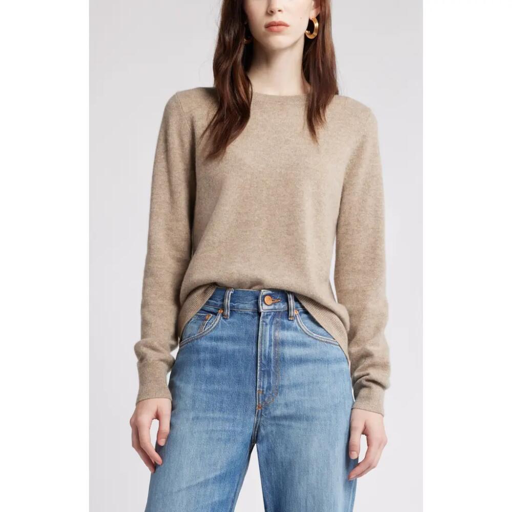 Nordstrom Crewneck Cashmere Sweater in Beige Bliss Cover