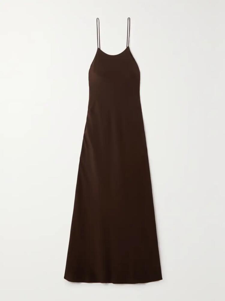 Chloé - + Net Sustain + Atelier Jolie Organic Silk Crepe De Chine Maxi Dress - Brown Cover