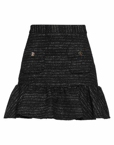 Sandro Woman Mini skirt Black Polyester, Synthetic fibers, Cotton, Metallic fiber, Wool Cover